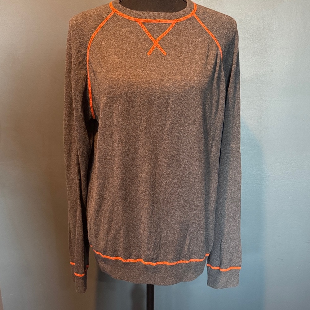JCPenney Men's Crewneck Sweater in Gray and Orange